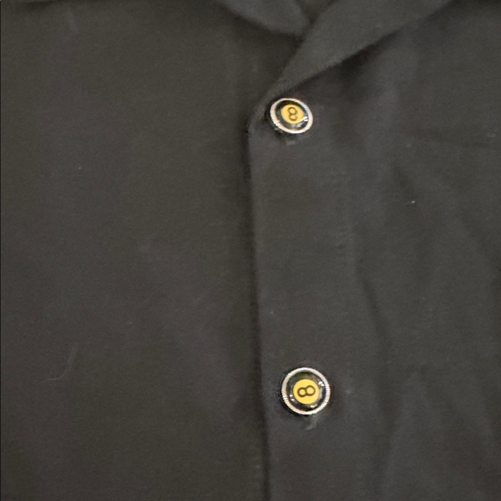 Black Flaming 8 Ball Rockabilly Short Sleeve Button Down Shirt Men’s sz Large - Picture 6 of 7